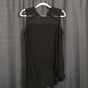 Black shear panel hi-lo tank top